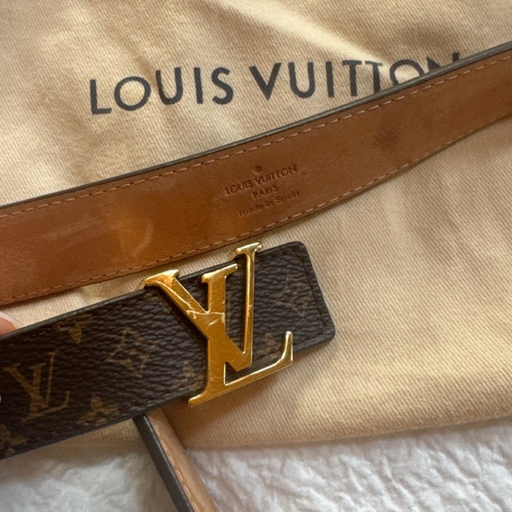 Louis Vuitton Monogram Brown and Gold Belt